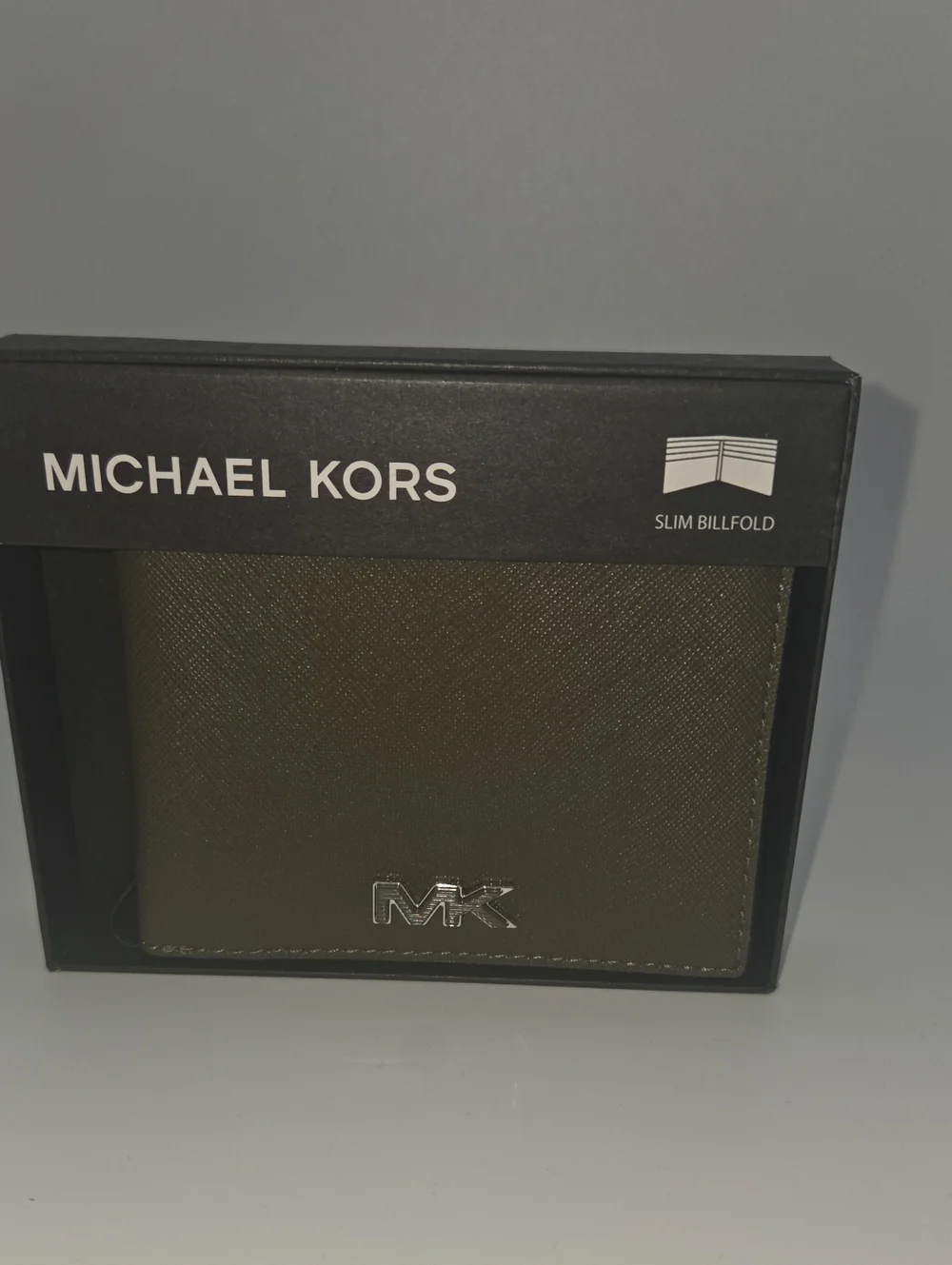 Michael Kors Olive Green Slim Billfold Wallet with MK Emblem